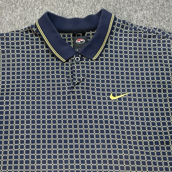 Vintage Nike Tiger Woods Polo Shirt Mens M Blue Plaid Slam Yin Yang Golf 90s Y2K - Picture 7 of 11